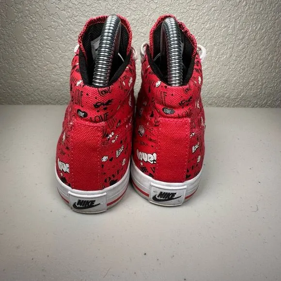 Nike Womens Sz 7 Chukka Go Fashion Sneakers Shoes Red Love 487330-600 Canvas 201