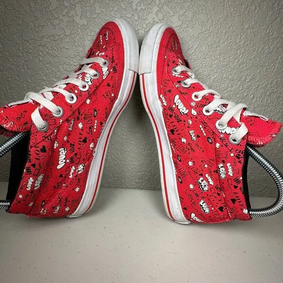Nike Womens Sz 7 Chukka Go Fashion Sneakers Shoes Red Love 487330-600 Canvas 201