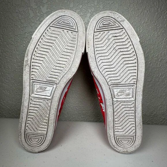 Nike Womens Sz 7 Chukka Go Fashion Sneakers Shoes Red Love 487330-600 Canvas 201