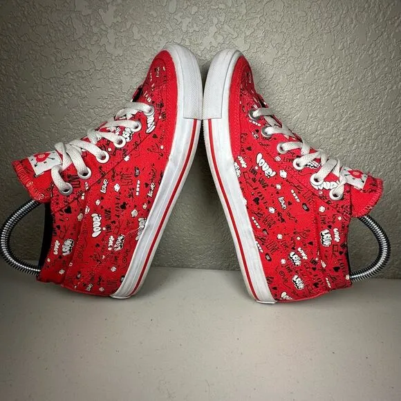 Nike Womens Sz 7 Chukka Go Fashion Sneakers Shoes Red Love 487330-600 Canvas 201