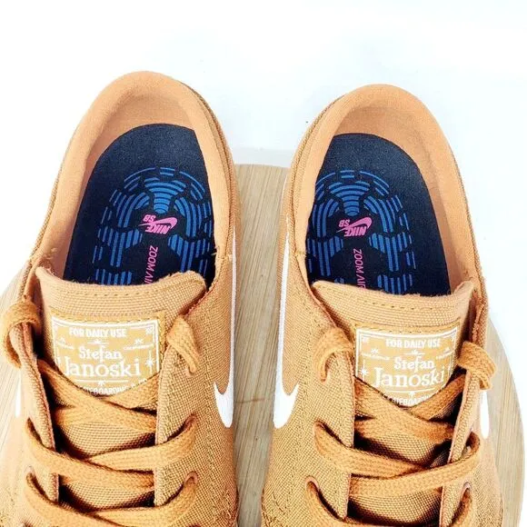 Nike SB Stefan Janoski Shoes Mens 8.5 Cider Canvas Lace Up Low Skate Sneakers