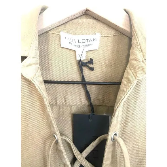 Nili Lotan Andrea cotton Llnen blend shirt dress