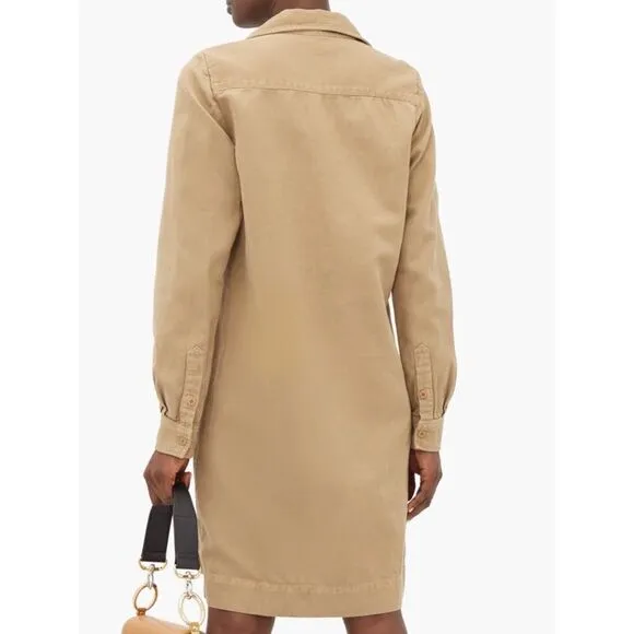 Nili Lotan Andrea cotton Llnen blend shirt dress
