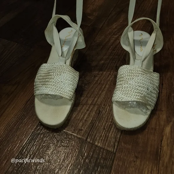 NINA ESPADRILLE WEDGES!  NATURAL ECRU