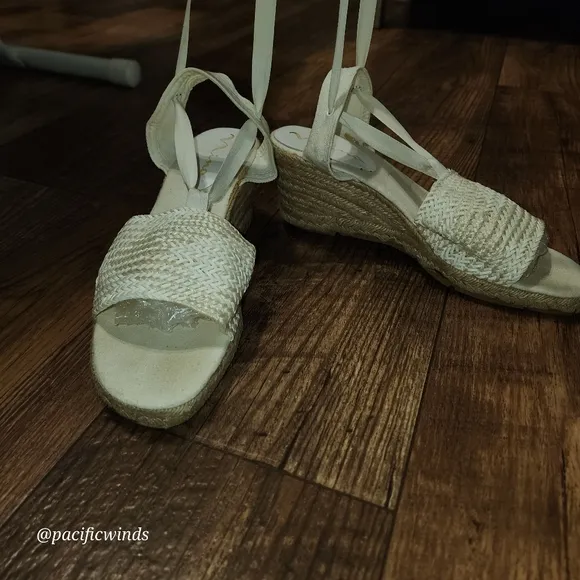 NINA ESPADRILLE WEDGES!  NATURAL ECRU