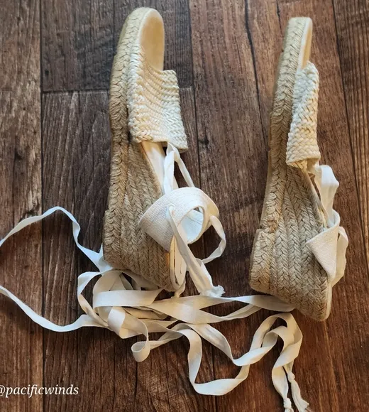 NINA ESPADRILLE WEDGES!  NATURAL ECRU