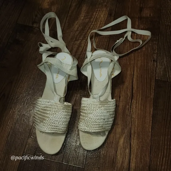 NINA ESPADRILLE WEDGES!  NATURAL ECRU