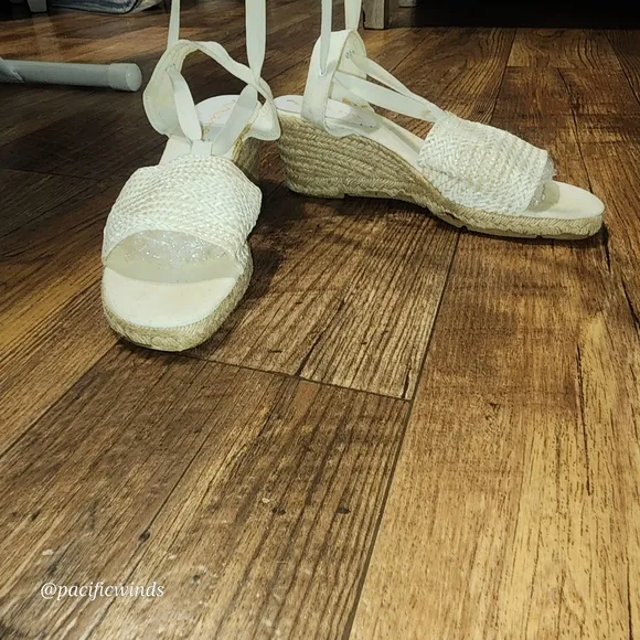 NINA ESPADRILLE WEDGES!  NATURAL ECRU