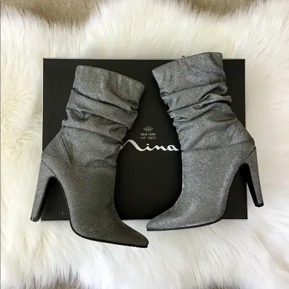 NINA Metallic Heeled Boots