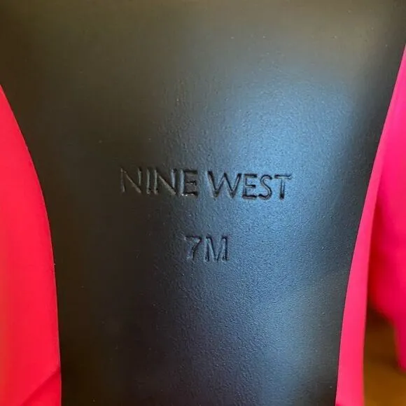 NINE West 80s style Neon Pink Eardy Heeled Boots