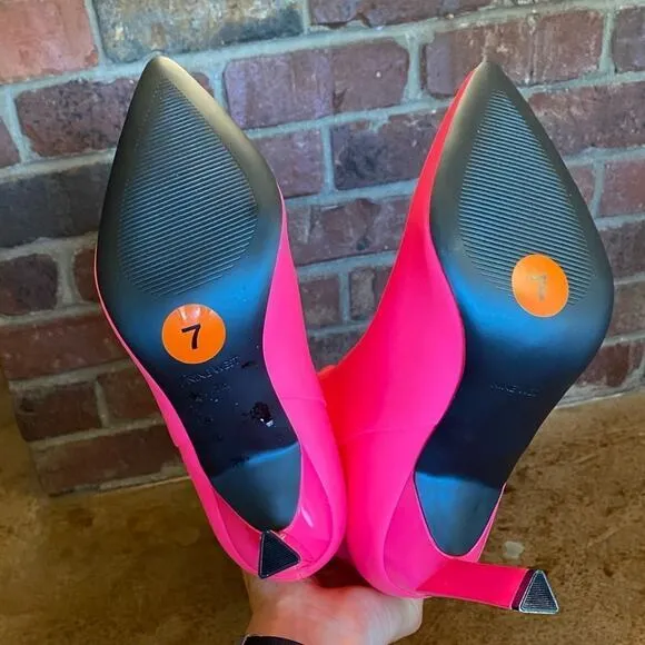 NINE West 80s style Neon Pink Eardy Heeled Boots
