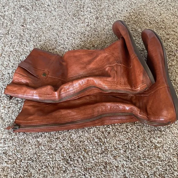 Nine West Flat Chestnut Rider Boots Size 7 1/2