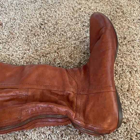 Nine West Flat Chestnut Rider Boots Size 7 1/2
