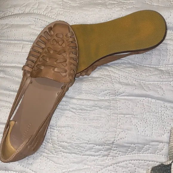 Nisolo Herache Tan Woven Leather Flats