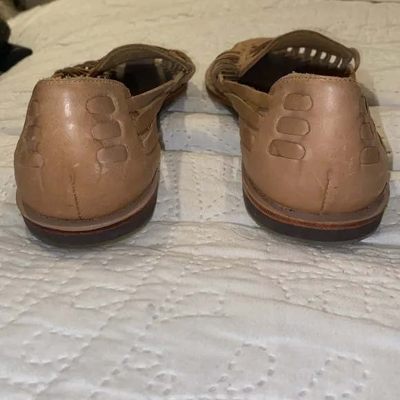 Nisolo Herache Tan Woven Leather Flats