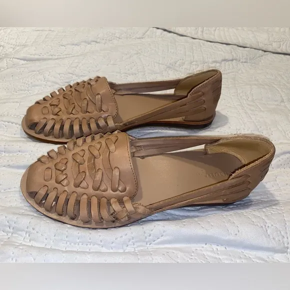 Nisolo Herache Tan Woven Leather Flats