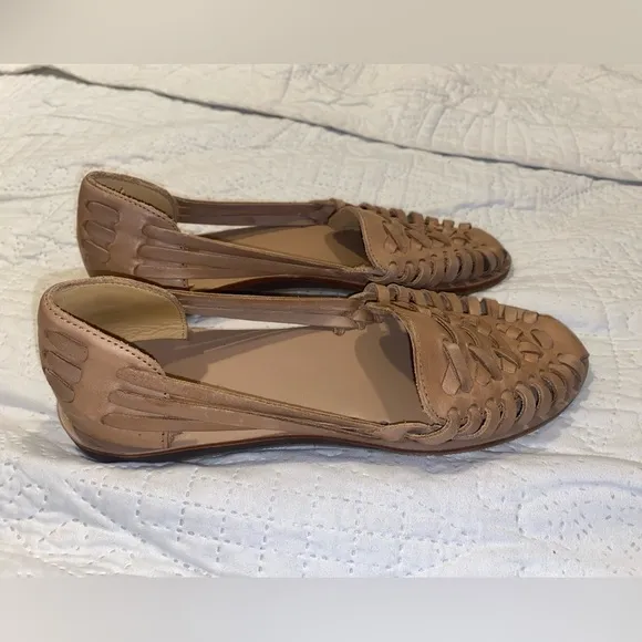 Nisolo Herache Tan Woven Leather Flats