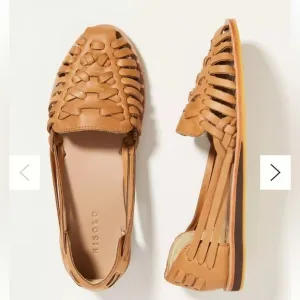 Nisolo Herache Tan Woven Leather Flats