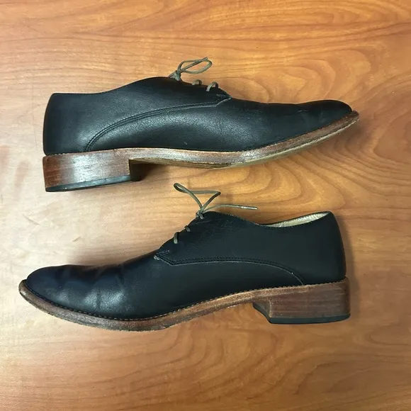 Nisolo James Oxford In Black Women's US Size 9.5 Leather Shoes Minimalist Office