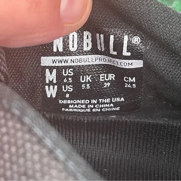 NOBULL Canvas Trainer Women’s 8 Men’s 6.5 Black Gum Bottom Shoes Sneakers