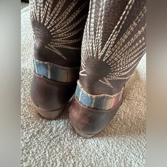 Nocona Conchita Cowboy western heeled boots size 7