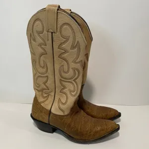 Nocona Women's Western Boots Size 6 Leather Brown Tan Embroidered Rodeo Horse