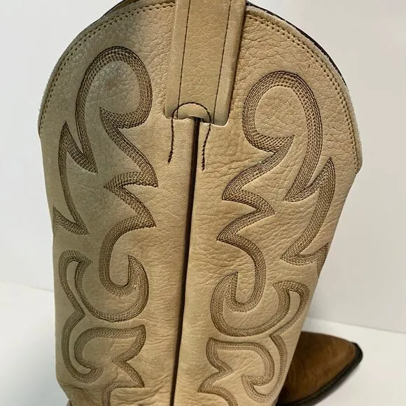 Nocona Women's Western Boots Size 6 Leather Brown Tan Embroidered Rodeo Horse