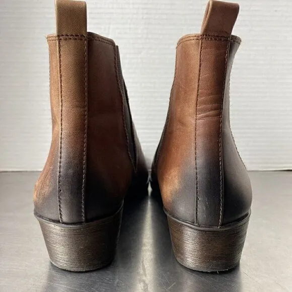 NURTURE CHELSEA Ankle Boots - Brown/Black Distressed Leather - Women’s 8.5 M
