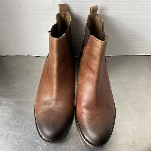 NURTURE CHELSEA Ankle Boots - Brown/Black Distressed Leather - Women’s 8.5 M