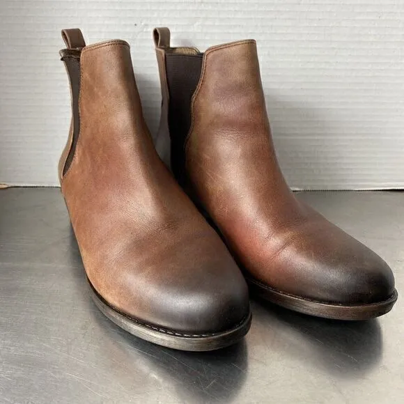 NURTURE CHELSEA Ankle Boots - Brown/Black Distressed Leather - Women’s 8.5 M