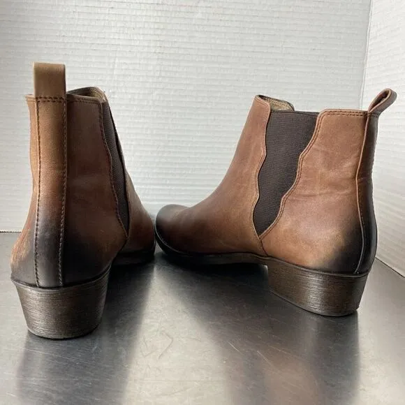 NURTURE CHELSEA Ankle Boots - Brown/Black Distressed Leather - Women’s 8.5 M