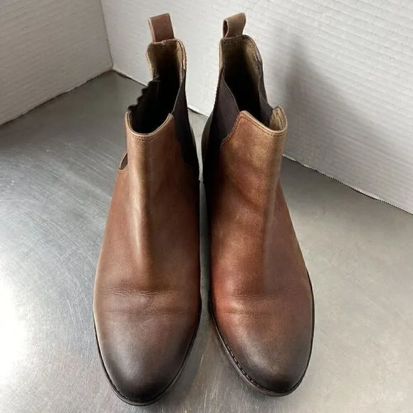 NURTURE CHELSEA Ankle Boots - Brown/Black Distressed Leather - Women’s 8.5 M