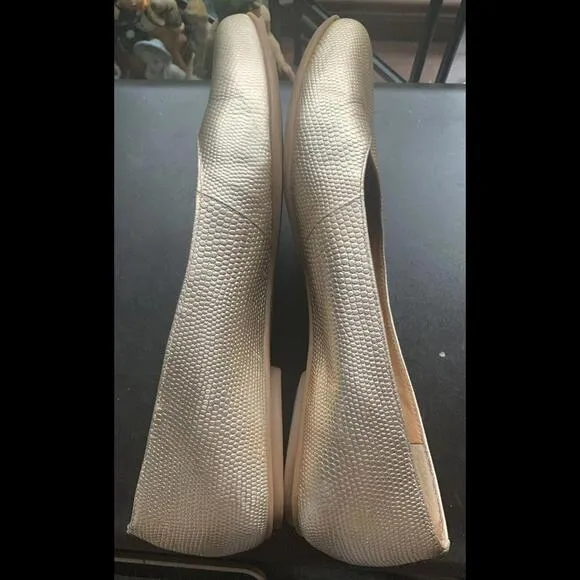 Nurture Gold Leather Textured Snake/Animal Print Flats Women Size 7.5 M