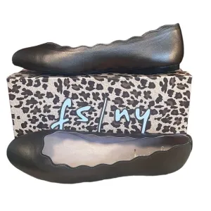 NWB French Sole Jigsaw Metallic Leather Scallop Ballet Flats Sz-11
