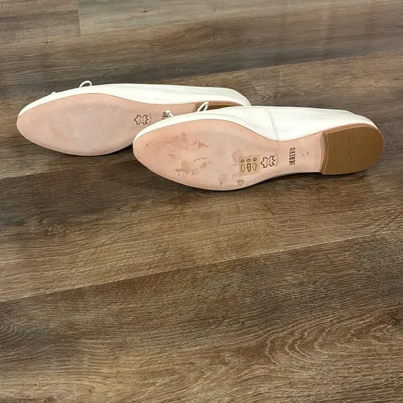 NWOB Anthropologie Maeve Sabina Ivory Leather Ballet Flats Sz 9