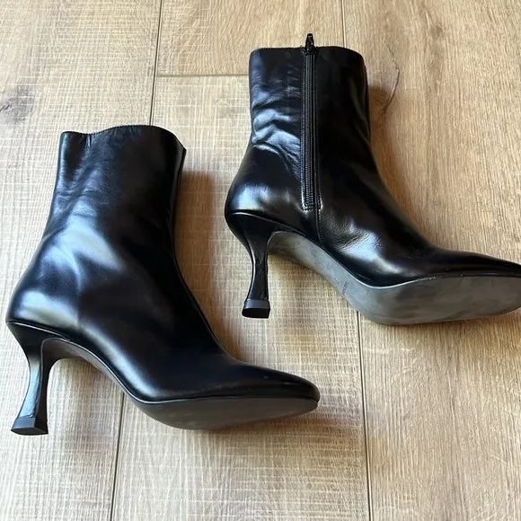 NWOB FREE PEOPLE Remy Heeled Boots Black Leather US 7
