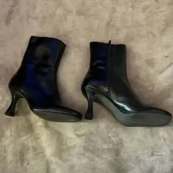 NWOB FREE PEOPLE Remy Heeled Boots Black Leather US 7