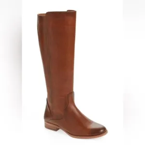 NWOB Frye Brown Frye Carly Shield Caramel Leather Tall Boots Size 9