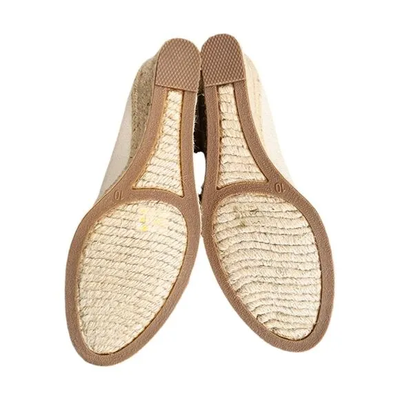 NWOB NWOT New J Crew Seville Tan Espadrille Canvas Wedges Shoe Size 8.5