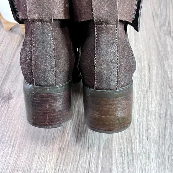 *NWOB Silent D | Brown Distressed Suede Tolarno Heeled Ankle Boots Size 38/7-7.5