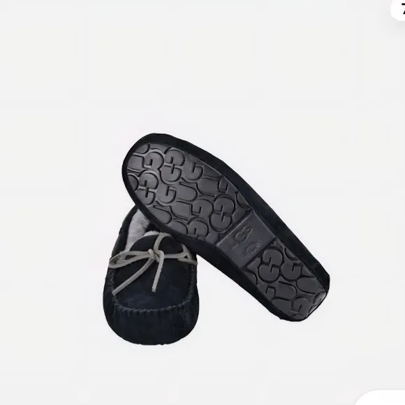 NWOB UGG Dark Suede Moccasin Slippers