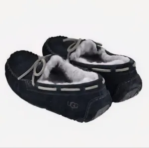NWOB UGG Dark Suede Moccasin Slippers