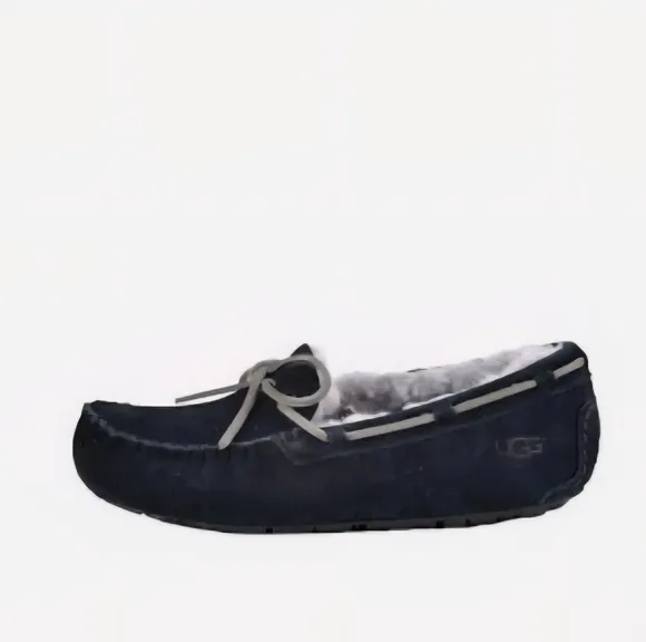 NWOB UGG Dark Suede Moccasin Slippers