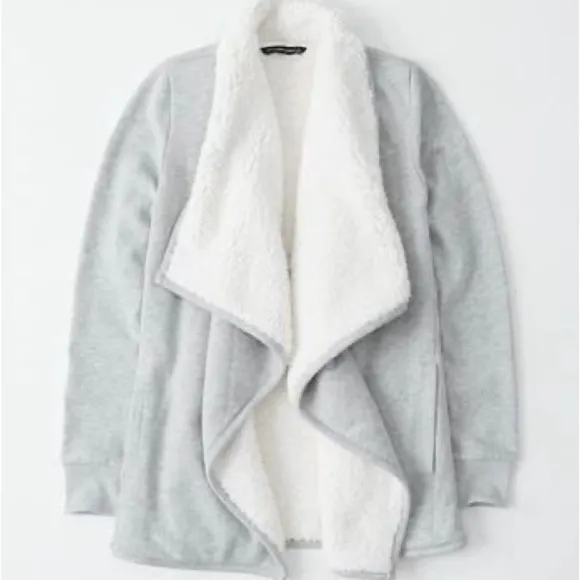 NWOT• Abercrombie &amp; Fitch • Easy Sherpa-Lined Cardigan
