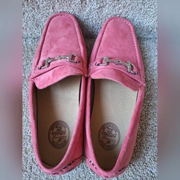 NWOT Amali Walken 2 Mens Salmon Driving Moccasins Horse Bit Size 10.5