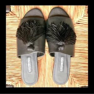 NWOT Charles David Black Tassel Flats