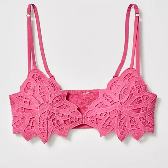 NWOT Free People Intimately Bali Soleil Floral Bralette in Punch