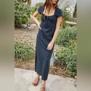 NWOT Free People, Natalya Solid Midi, Small in Blue