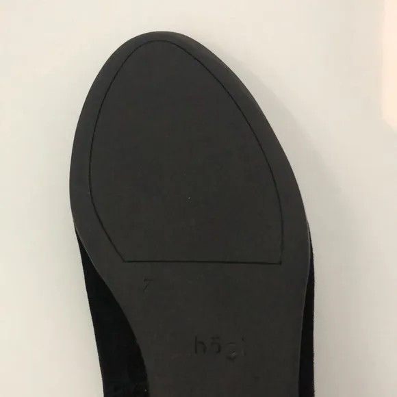 NWOT Hogl Femality Ballerina Flat Shoe Suede Outer Leather Inner Imported Black