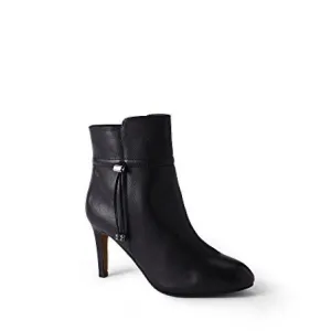 NWOT Lands’ End Black Leather Heeled Ankle Boots